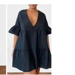 Summer Day Black Smock Dress